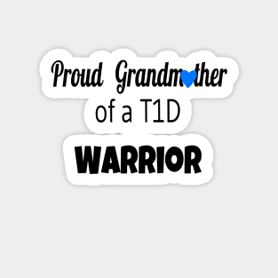 Proud Grandmother Black Text Blue Heart Sticker